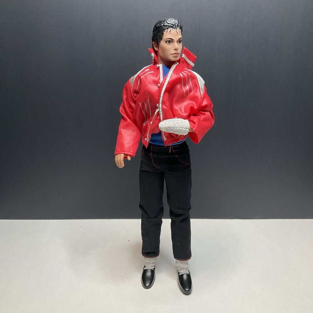 Vintage 1984 MICHAEL JACKSON BEAT IT DOLL Microphone Glove Red Jacket Doll 12"